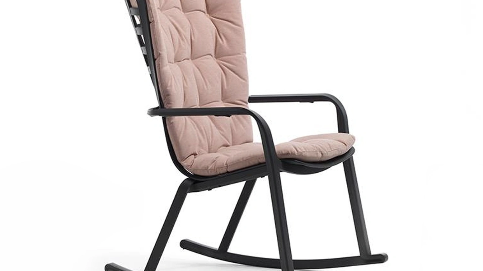 Poltrona Leaf Dondolo in polipropilene rivestita in tessuto imbottito di La Seggiola