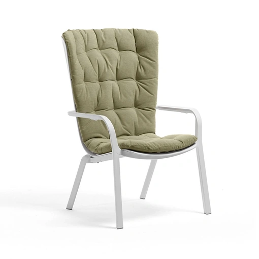 Poltrona Leaf in polipropilene rivestita in tessuto imbottito di La Seggiola