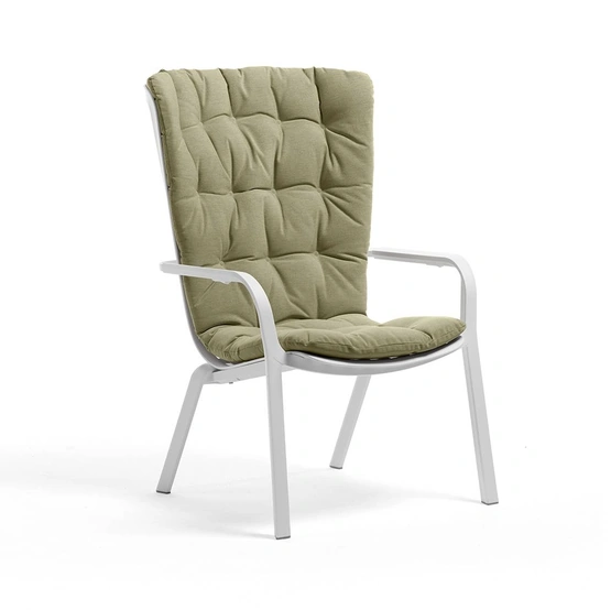 Poltrona Leaf in polipropilene rivestita in tessuto imbottito di La Seggiola