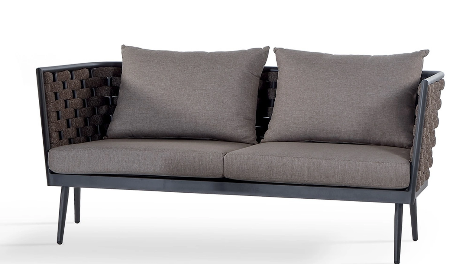 Divano Nice in tessuto imbottito con stuttura in alluminio e corda poliestere di La Seggiola
