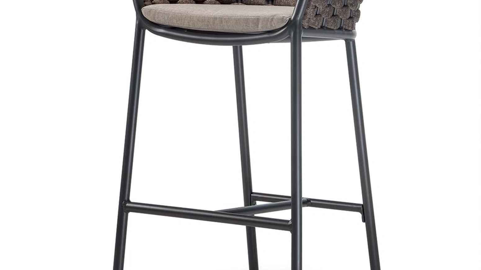 Sgabello Nice Stool in alluminio verniciato e corda poliestere con gomma interna di La Seggiola